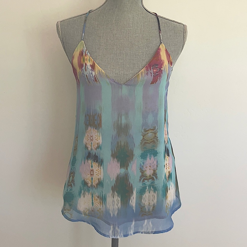 Lavender Brown multi-color silk cami